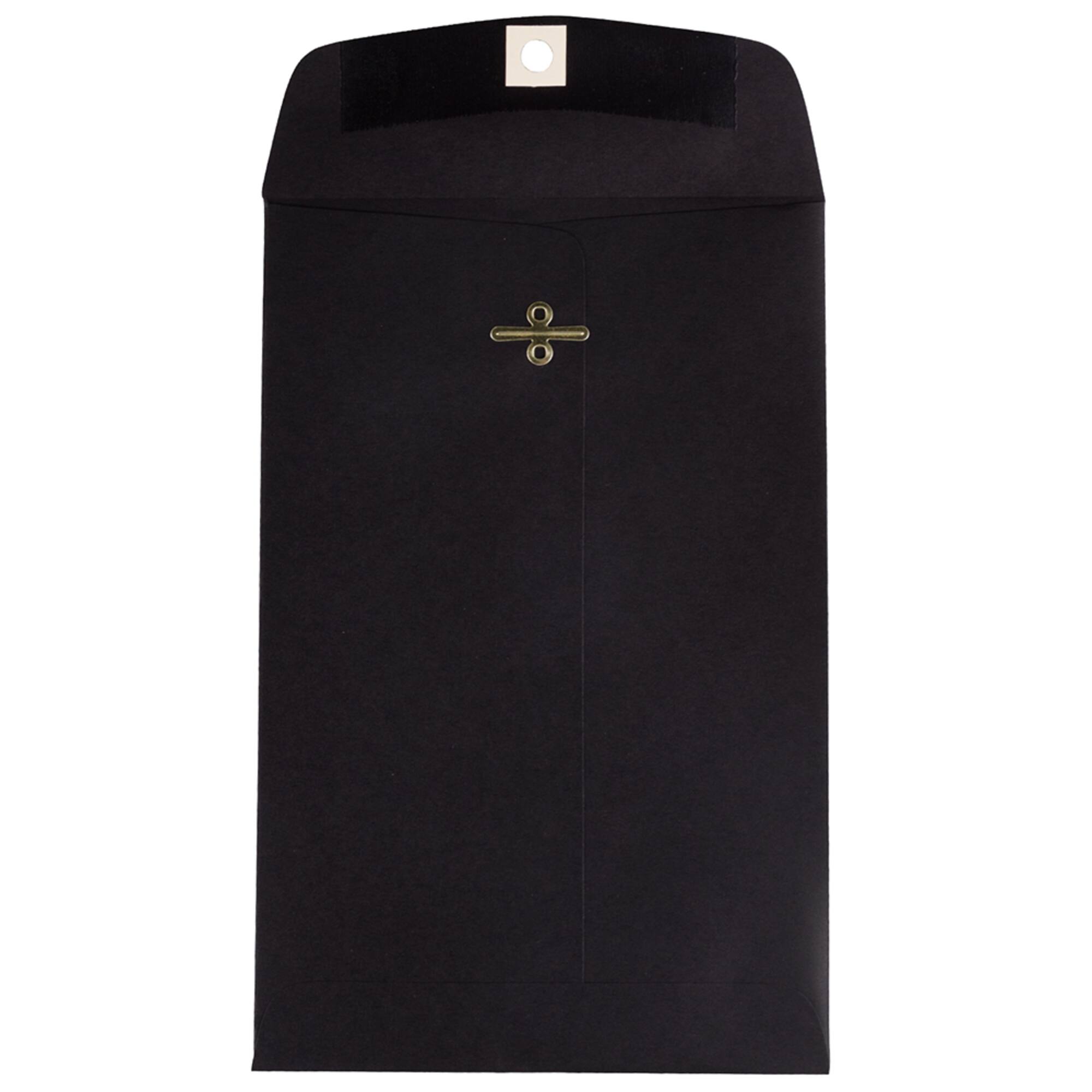 JAM Paper 6" x 9" Black Open End Catalog Clasp Envelopes, 100ct.
